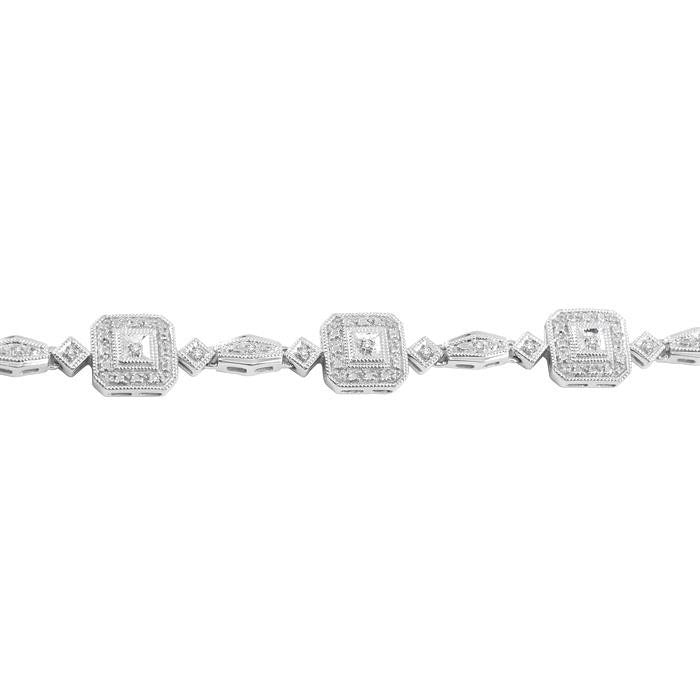 Silver Halo Diamond Bracelet