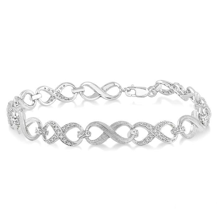 Silver Infinity Diamond Fashion Bracelet