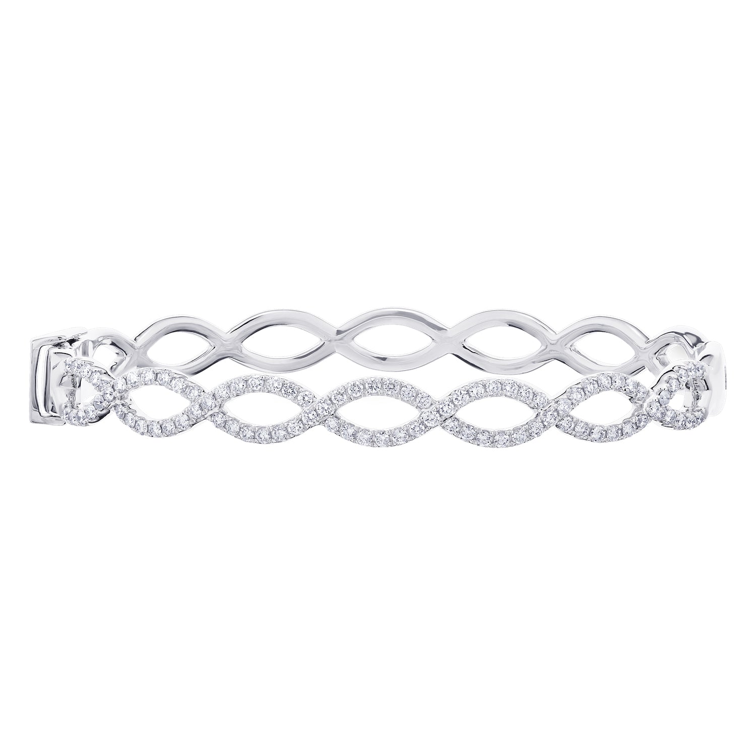 Diamond Woven White Gold Bangle