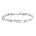 1/20 Ctw Swirl Shape Round Cut Diamond Bracelet in Sterling Silver