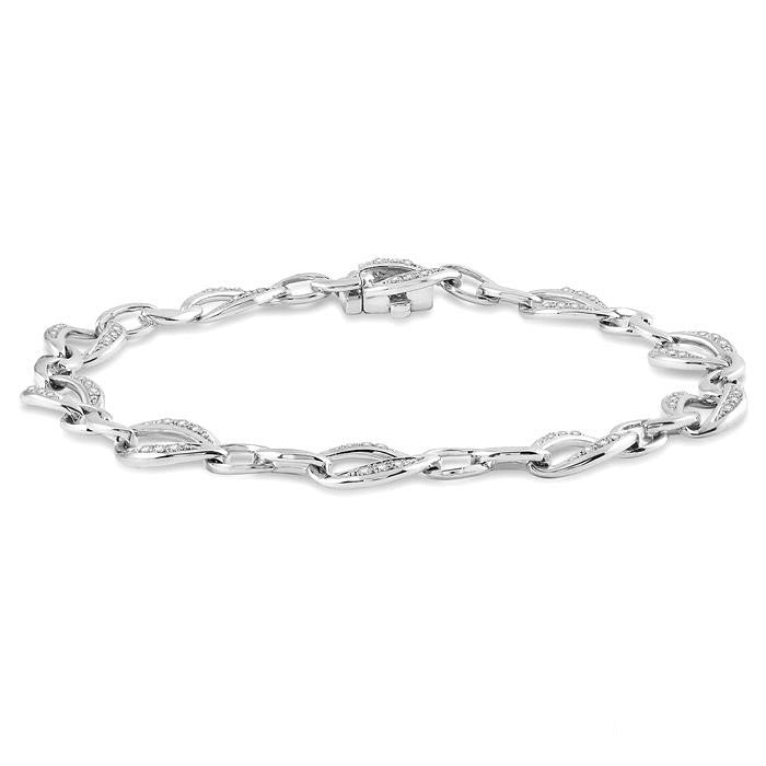 Silver Diamond Link Bracelet