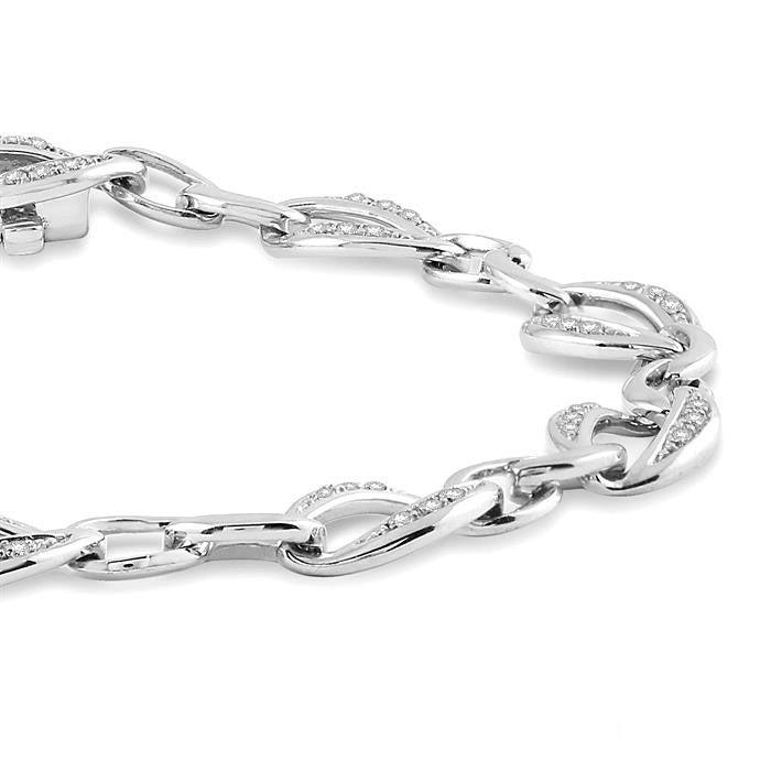 Silver Diamond Link Bracelet