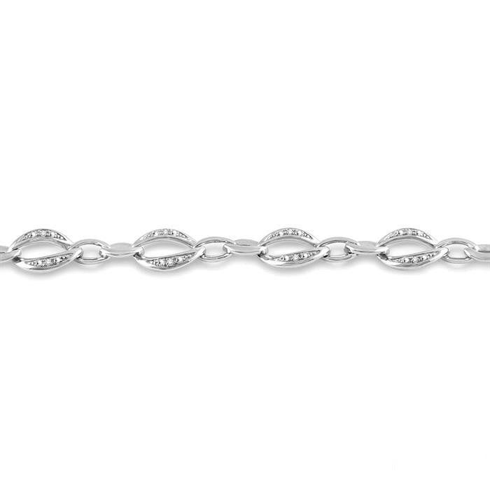 Silver Diamond Link Bracelet