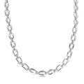 1/4 Ctw Round Cut Diamond Bold Oval Link Fashion Necklace in Sterling Silver