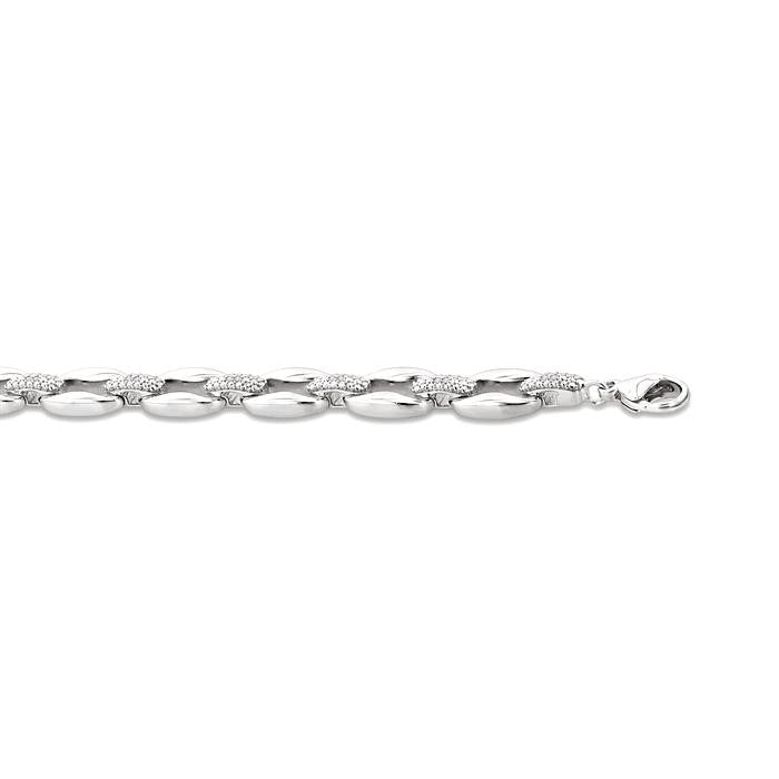 Silver Bold Link Diamond Fashion Bracelet