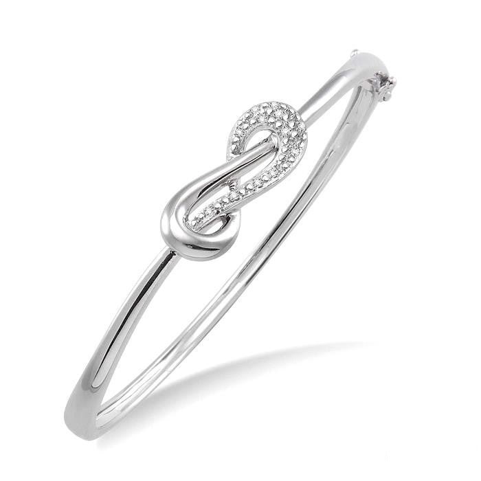 Silver Diamond Fashion Bangle