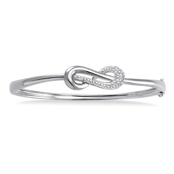 Silver Diamond Fashion Bangle