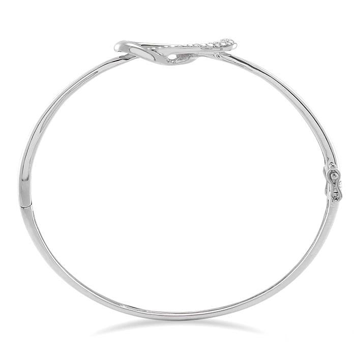 Silver Diamond Fashion Bangle