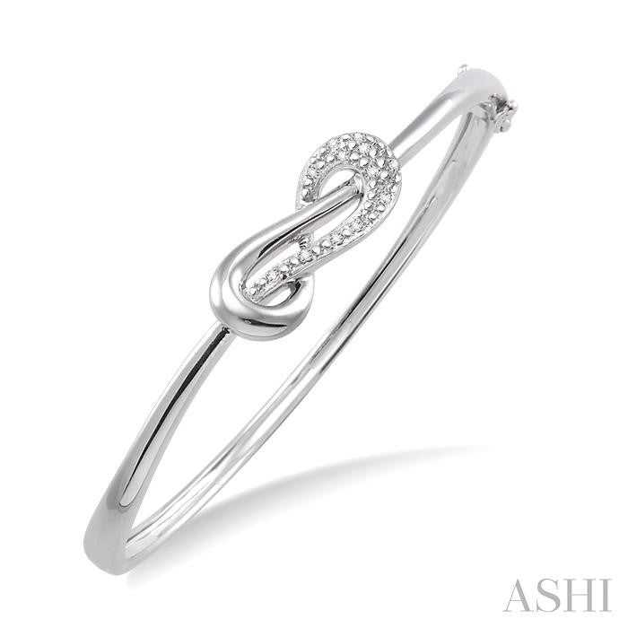 1/20 Ctw Round Cut Diamond Bangle in Sterling Silver