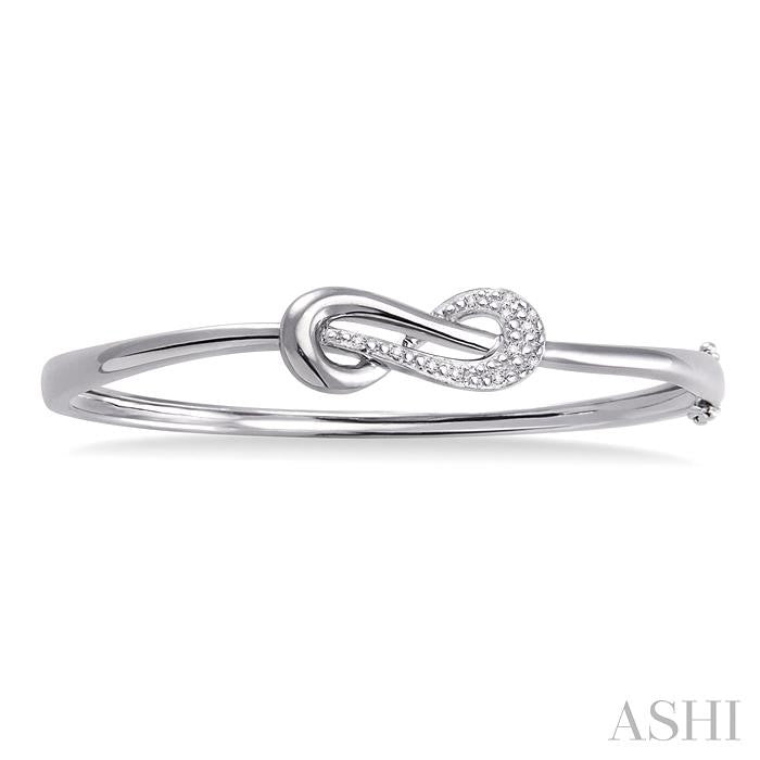 1/20 Ctw Round Cut Diamond Bangle in Sterling Silver