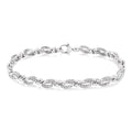 1/6 Ctw Knot Shape Round Cut Diamond Bracelet in Sterling Silver