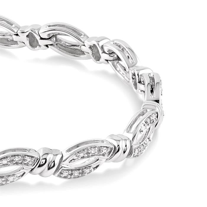 Silver Knot Diamond Bracelet