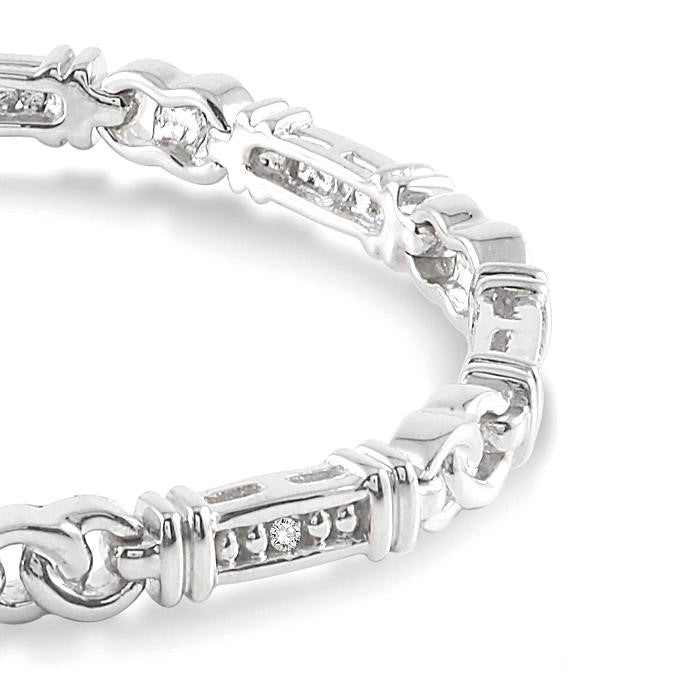 Silver Link Diamond Bracelet