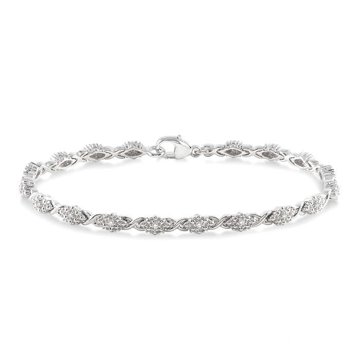 Silver Twisted Diamond Bracelet