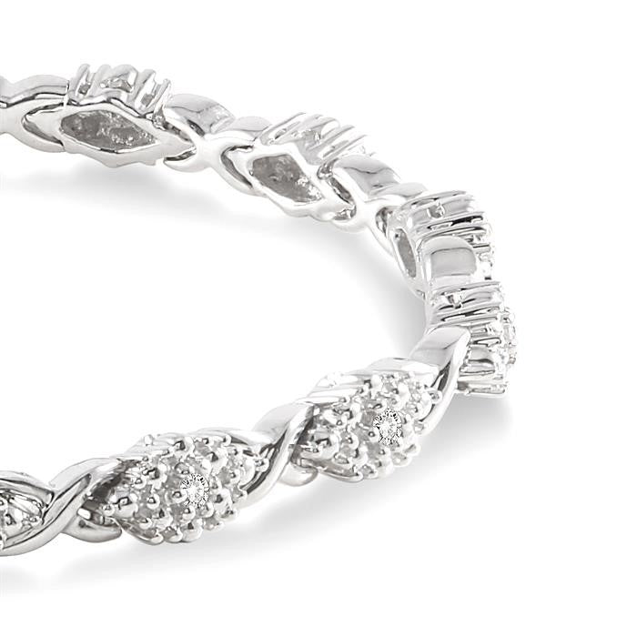 1/6 Ctw Round Cut Diamond Bracelet in Sterling Silver