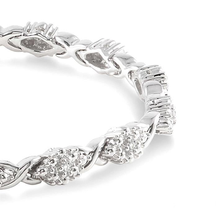 Silver Twisted Diamond Bracelet