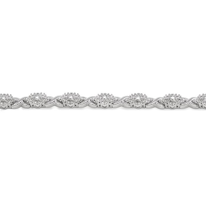 1/6 Ctw Round Cut Diamond Bracelet in Sterling Silver