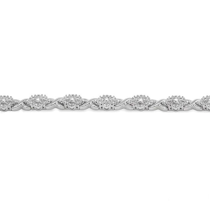Silver Twisted Diamond Bracelet