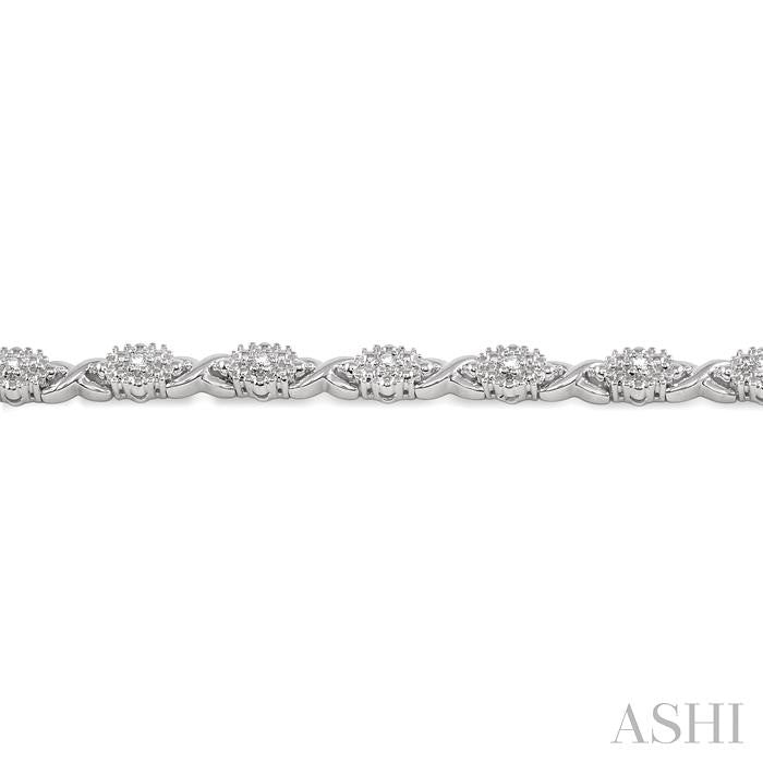 1/6 Ctw Round Cut Diamond Bracelet in Sterling Silver