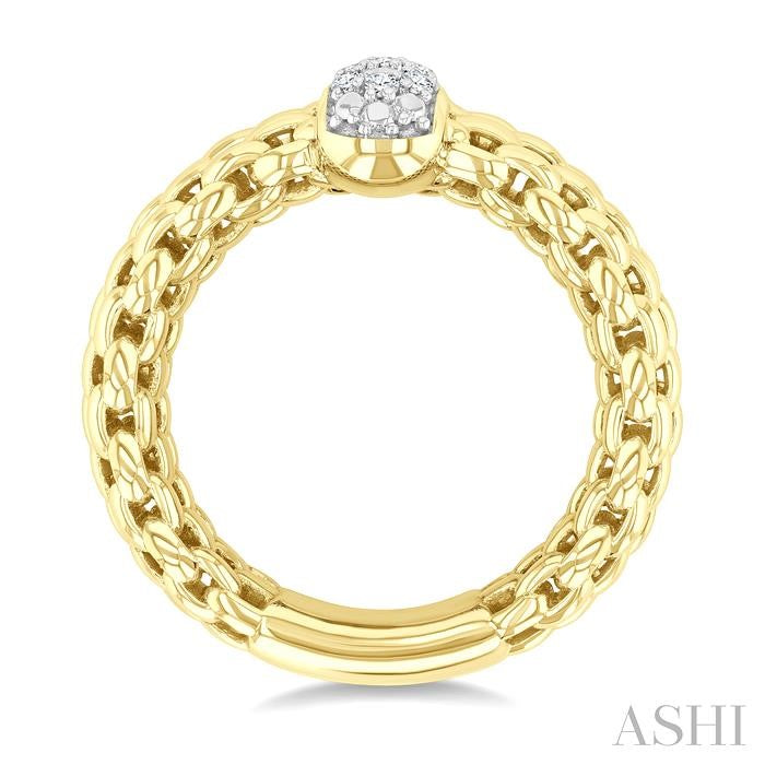 1/8 Ctw Bold Cable Chain Inspired Round Cut Diamond Fashion Ring in Yellow Gold Vermeil