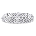 1/4 Ctw Bold Weave Hollow Cylindrical Design Round Cut Diamond Fashion Bracelet in Sterling Silver