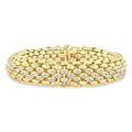 1/4 Ctw Bold Weave Hollow Cylindrical Design Round Cut Diamond Fashion Bracelet in Yellow Gold Vermeil