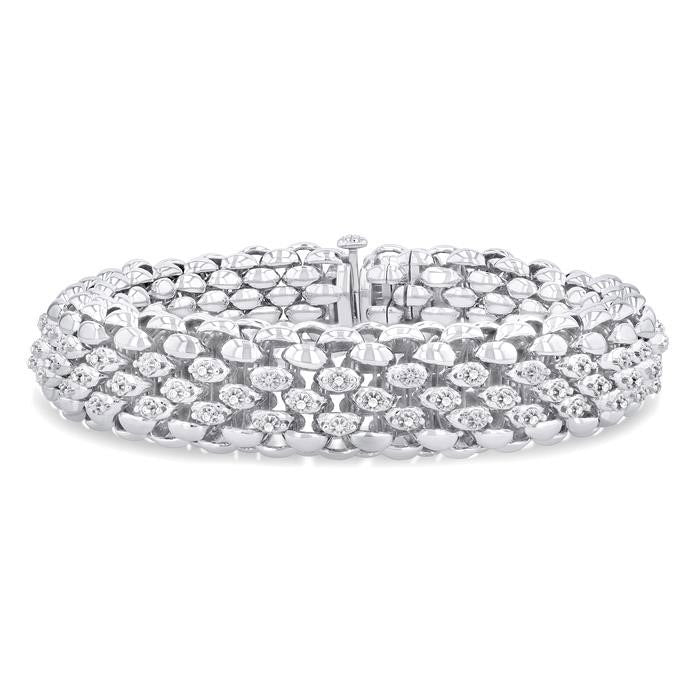 Silver Bold Diamond Fashion Bracelet