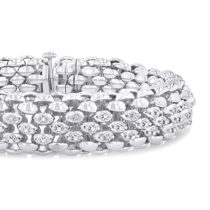 Silver Bold Diamond Fashion Bracelet