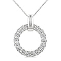 1/8 Ctw Cable Chain Inspired Bold Weave Circle Round Cut Diamond Pendant With Chain in Sterling Silver