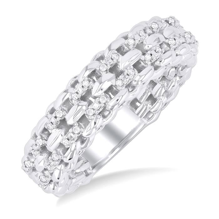 Silver Bold Diamond Fashion Ring