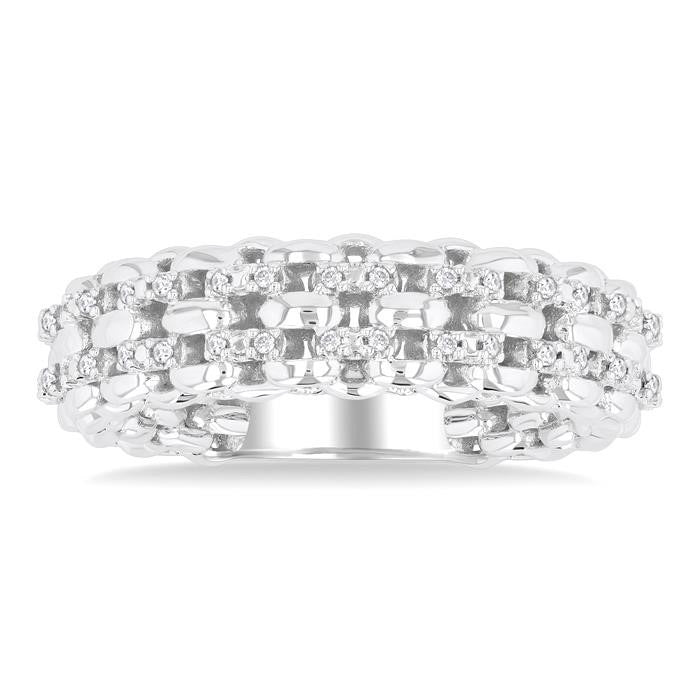 Silver Bold Diamond Fashion Ring