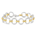 1/10 Ctw Round Cut Diamond Circle Bracelet in Sterling Silver