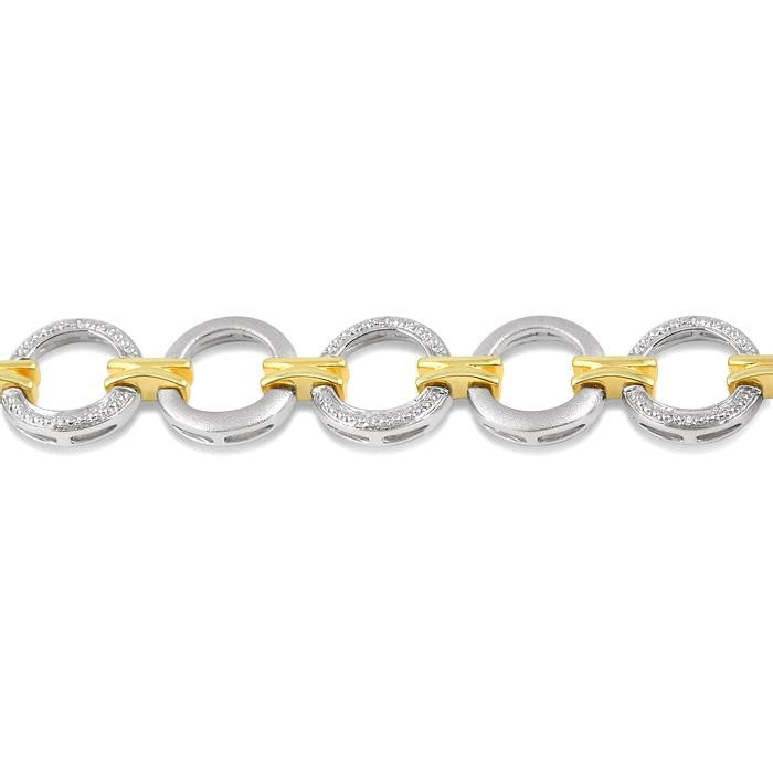 1/10 Ctw Round Cut Diamond Circle Bracelet in Sterling Silver