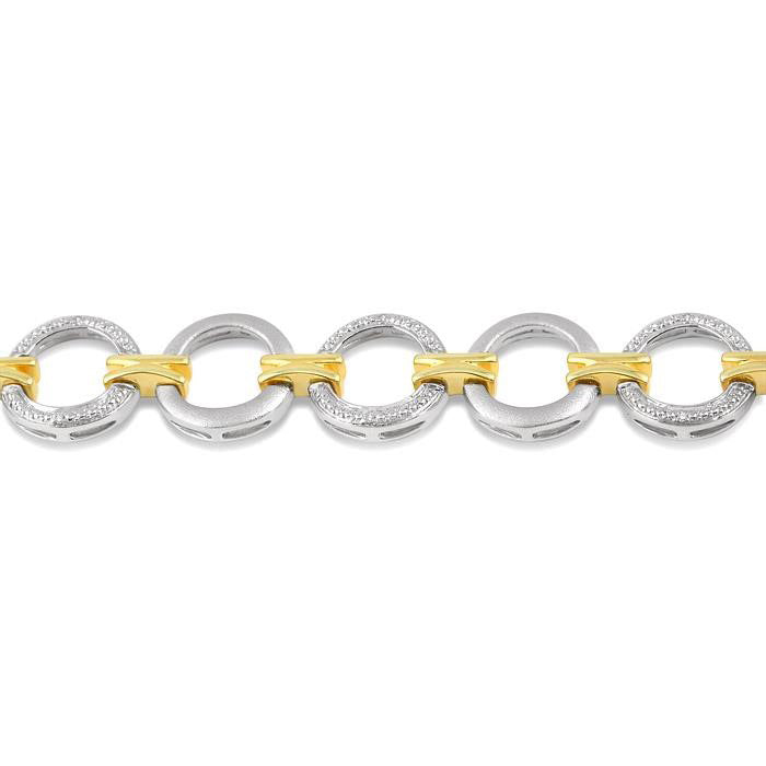 Silver Circle Diamond Fashion Bracelet