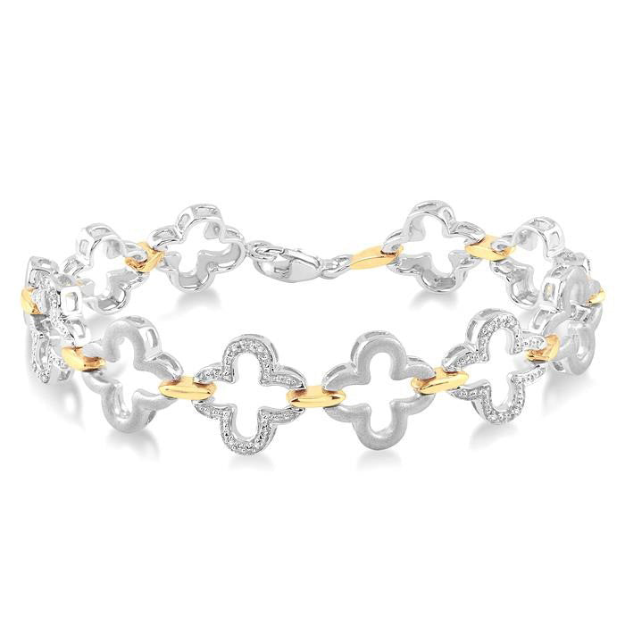 Silver Clover Diamond Fashion Bracelet