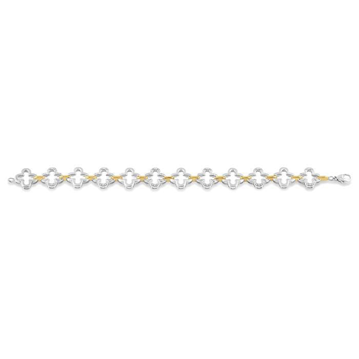 Silver Clover Diamond Fashion Bracelet