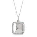 Silver Square Diamond Locket Pendant
