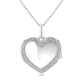 1/10 Ctw Heart Shape Round Cut Diamond Keepsake Locket Pendant With Chain in Sterling Silver