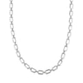 1/4 Ctw Bold Open Window Octagonal Shape D-Link Round Cut Diamond Paperclip Necklace in Sterling Silver
