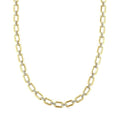 1/4 Ctw Bold Octagonal Link Round Cut Diamond Necklace in Yellow Gold Vermeil