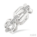Silver Bold Open Link Diamond Ring