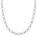 Silver Bold Oval Shape Link Diamond Necklace