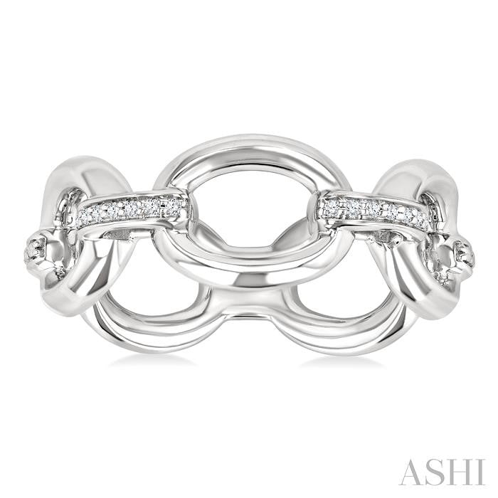 Silver Bold Open Link Diamond Ring