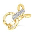 1/10 Ctw Accent Round Cut Diamond Bold Fashion Ring in Yellow Gold Vermeil