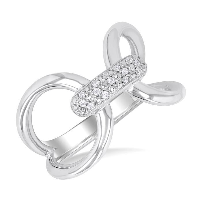 Silver Bold Diamond Fashion Ring