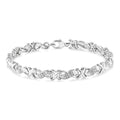 1/6 Ctw Round Cut Diamond 'X' Link Bracelet in Sterling Silver