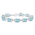 Silver Cushion Shape Gemstone & Diamond Bracelet