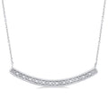 Silver Curved Bar Diamond Pendant