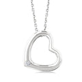 1/50 Ctw Heart Frame Round Cut Diamond Fashion Pendant With Chain in Sterling Silver