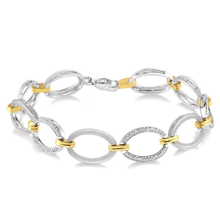 1/20 Ctw Round Cut Diamond Bracelet in Sterling Silver